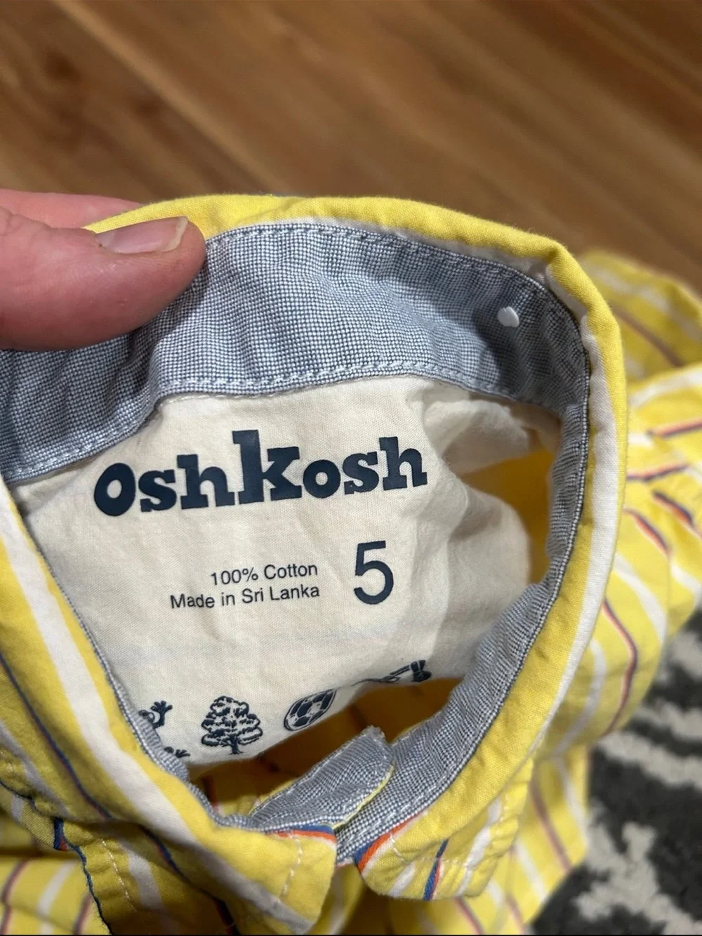 OshKosh B'gosh Yellow Striped Button-Down Shirt Size 5